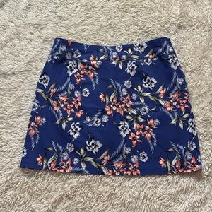 Mariol Serrani Italy Comfort Stretch Short Skort Blue Floral Size L